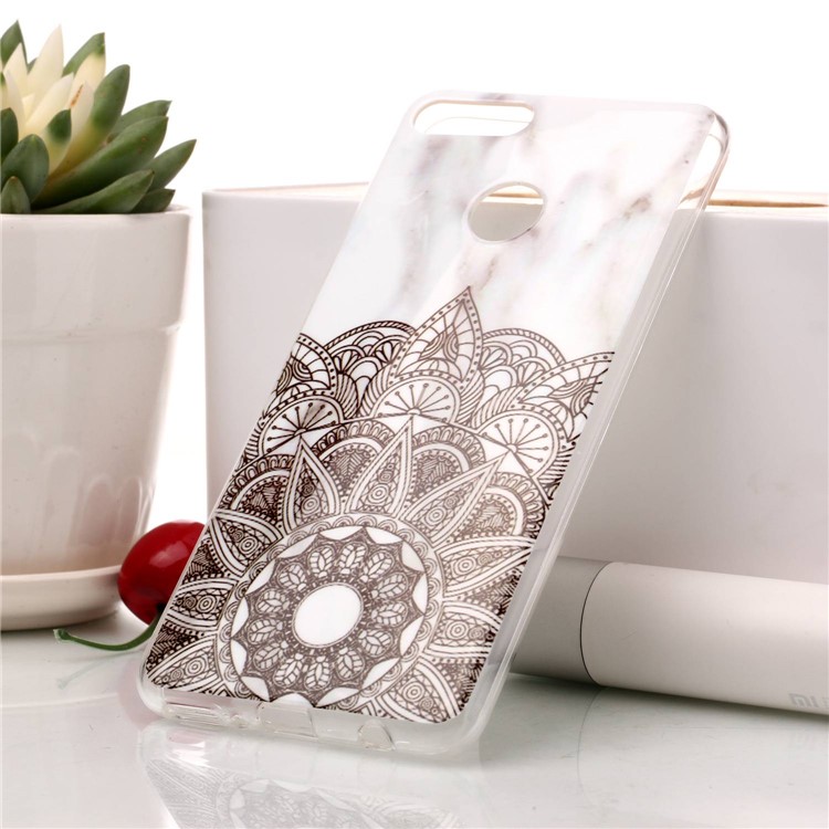 Marble Pattern IMD TPU Gel Case for Huawei Y9 (2018) / Enjoy 8 Plus - Mandala Pattern-1