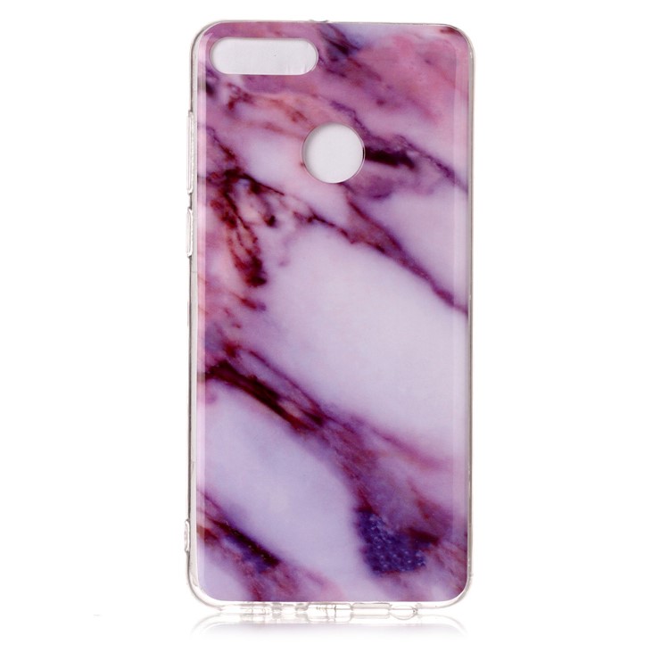 Marble Pattern IMD TPU Shell Case for Huawei Y9 (2018) / Enjoy 8 Plus - Pink / White-2