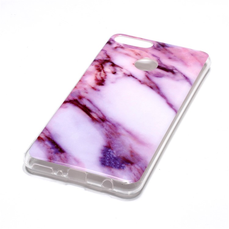 Marble Pattern IMD TPU Shell Case for Huawei Y9 (2018) / Enjoy 8 Plus - Pink / White-3