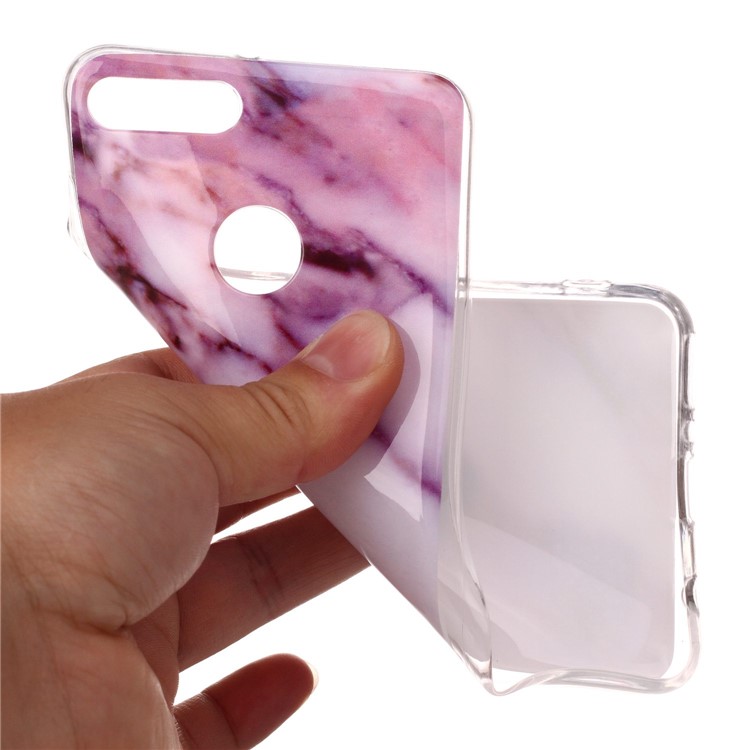 Marble Pattern IMD TPU Shell Case for Huawei Y9 (2018) / Enjoy 8 Plus - Pink / White-4