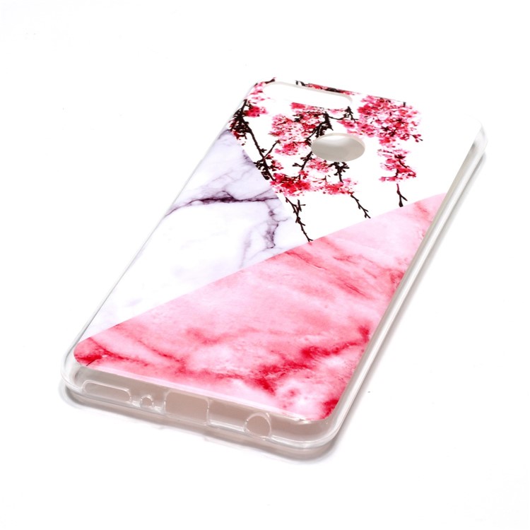 Marble Pattern IMD TPU Case Accessory for Huawei Y9 (2018) / Enjoy 8 Plus - Pink Flower-3