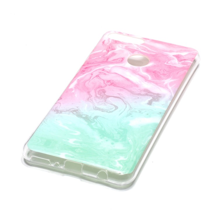 Marble Pattern IMD TPU Protective Case for Huawei Y9 (2018) / Enjoy 8 Plus - Pink / Green-3