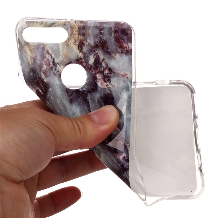 Marble Pattern IMD TPU Gel Cover Case for Huawei Y9 (2018) / Enjoy 8 Plus - Blue / Black-4
