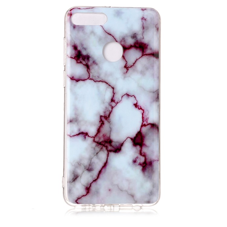 Marble Pattern IMD TPU Flexible Case for Huawei Y9 (2018) / Enjoy 8 Plus - Purple-2