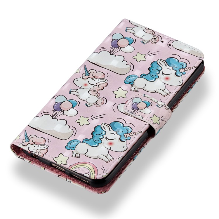 Light Spot Decor Pattern Printing Wallet Leather Case for Huawei Honor 7C / Enjoy 8 /Y7 Prime (2018) - Unicorn-4