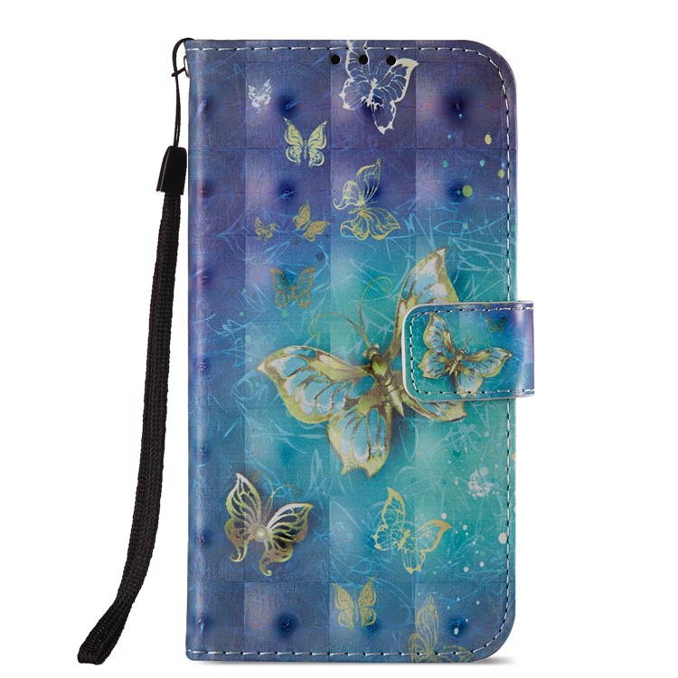 Light Spot Decor Pattern Printing Wallet Leather Stand Phone Case for Huawei Honor 7C / Enjoy 8 /Y7 Prime (2018) - Butterfly-2