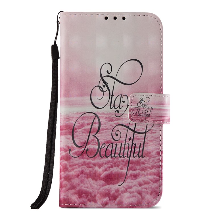 Light Spot Decor Pattern Printing Wallet Leather Stand Phone Shell for Huawei Honor 7C / Enjoy 8 /Y7 Prime (2018) - Stay Beautiful-2