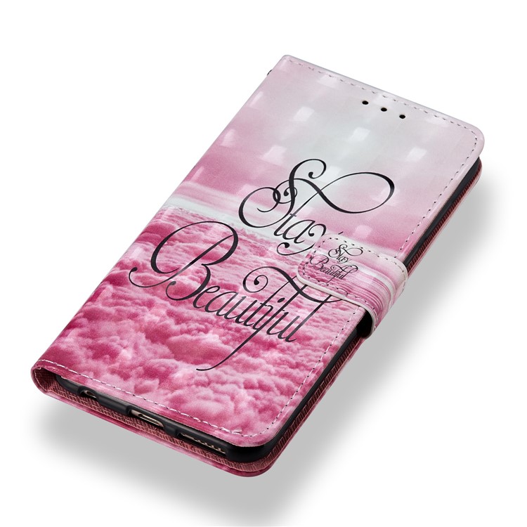 Light Spot Decor Pattern Printing Wallet Leather Stand Phone Shell for Huawei Honor 7C / Enjoy 8 /Y7 Prime (2018) - Stay Beautiful-4