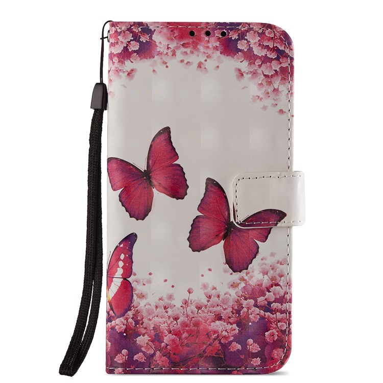 Light Spot Decor Pattern Printing Leather Wallet Stand Mobile Case for Huawei Honor 7C / Enjoy 8 /Y7 Prime (2018) - Butterfly and Flower-2