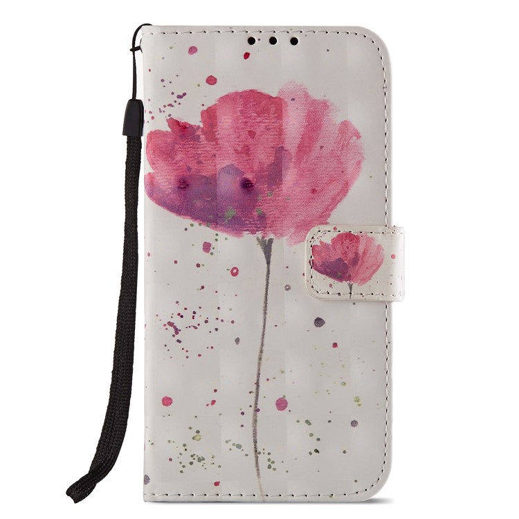 Light Spot Decor Pattern Printing Leather Protection Mobile Phone Cover for Huawei Honor 7C / Enjoy 8 /Y7 Prime (2018) - Flower-2