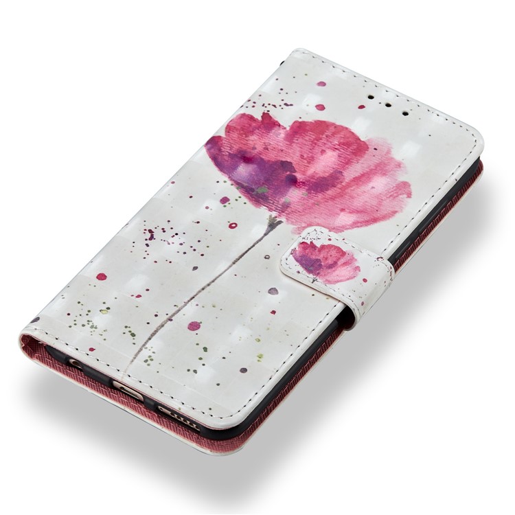 Light Spot Decor Pattern Printing Leather Protection Mobile Phone Cover for Huawei Honor 7C / Enjoy 8 /Y7 Prime (2018) - Flower-4