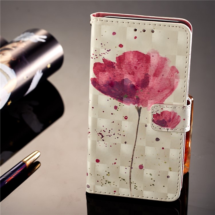 Light Spot Decor Pattern Printing Leather Protection Mobile Phone Cover for Huawei Honor 7C / Enjoy 8 /Y7 Prime (2018) - Flower-7