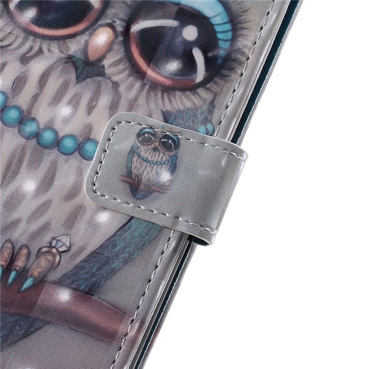 Pattern Printing Leather Wallet Case for Huawei P Smart / Enjoy 7S - Owl Pattern-4