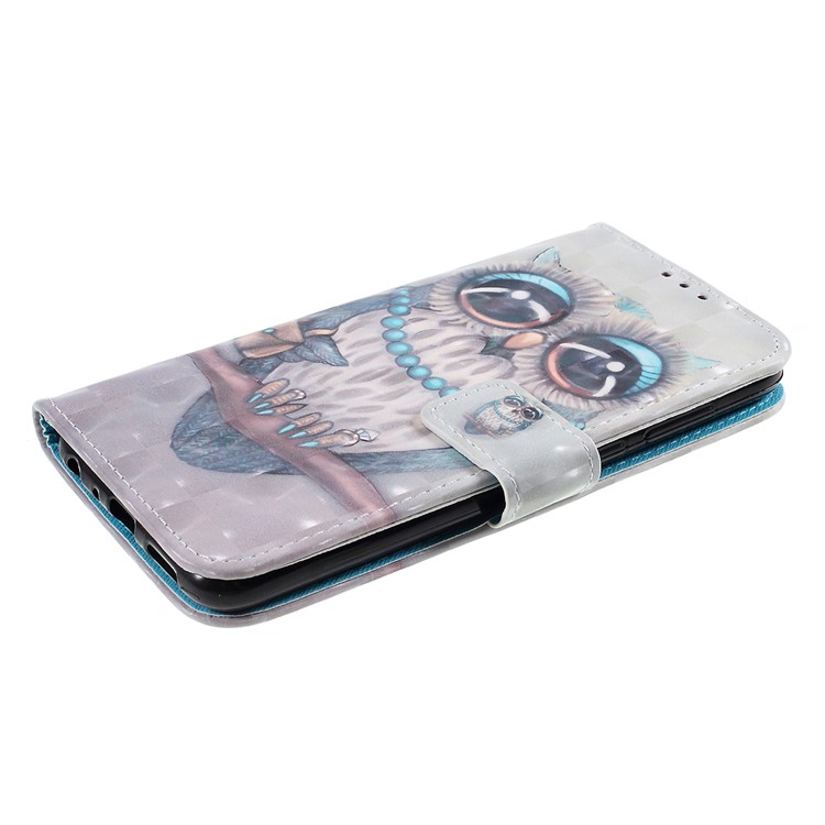Pattern Printing Leather Wallet Case for Huawei P Smart / Enjoy 7S - Owl Pattern-5