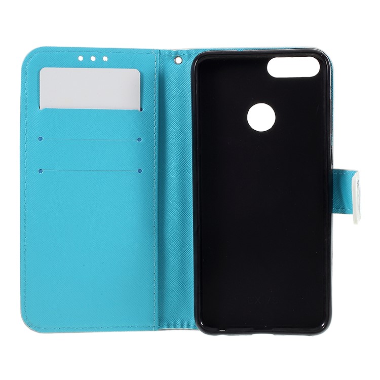 Pattern Printing Leather Wallet Case for Huawei P Smart / Enjoy 7S - Owl Pattern-8