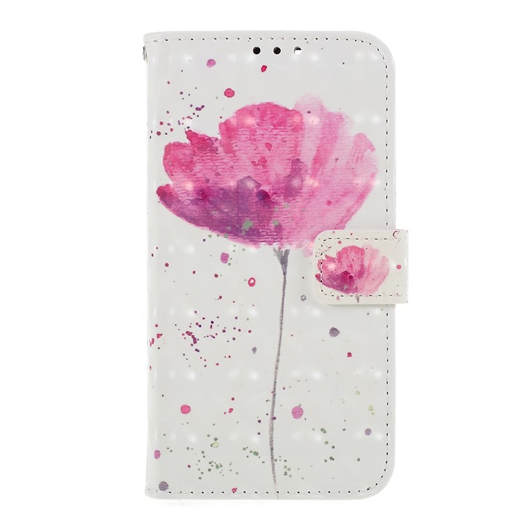 Pattern Printing Leather Wallet Case Cover for Huawei P Smart / Enjoy 7S - Vivid Flower-1