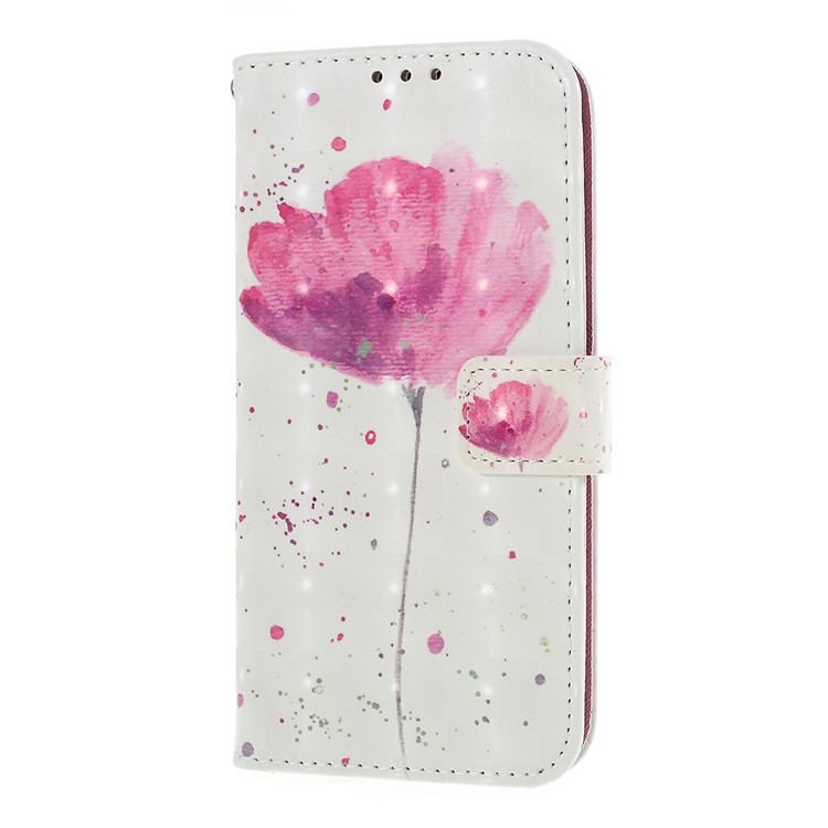 Pattern Printing Leather Wallet Case Cover for Huawei P Smart / Enjoy 7S - Vivid Flower-2