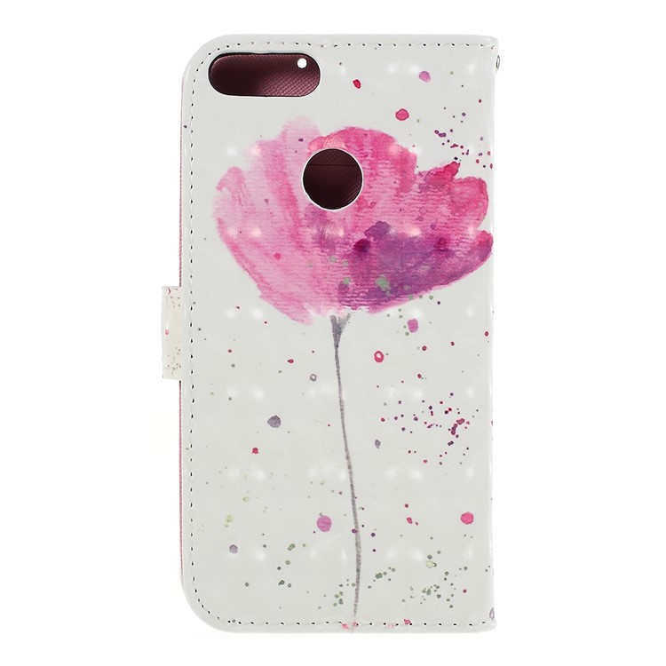Pattern Printing Leather Wallet Case Cover for Huawei P Smart / Enjoy 7S - Vivid Flower-3