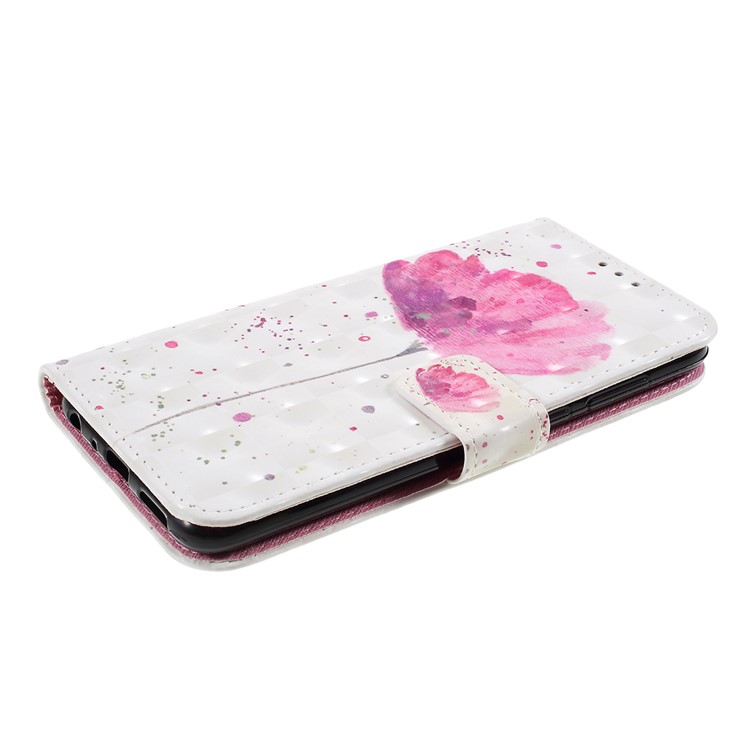 Pattern Printing Leather Wallet Case Cover for Huawei P Smart / Enjoy 7S - Vivid Flower-4