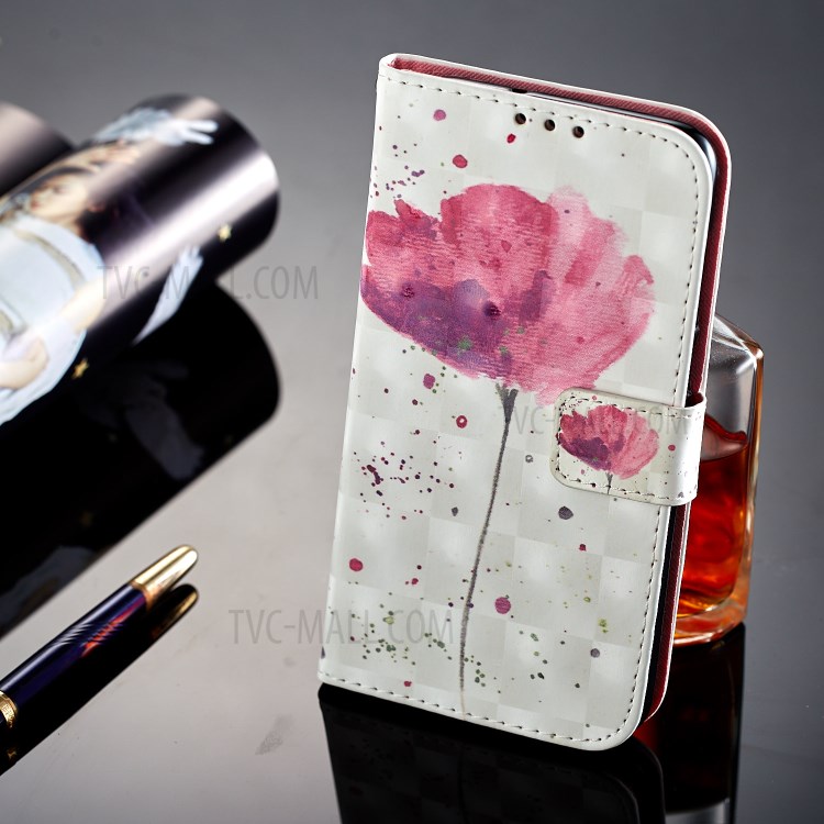 Pattern Printing Leather Wallet Case Cover for Huawei P Smart / Enjoy 7S - Vivid Flower-7