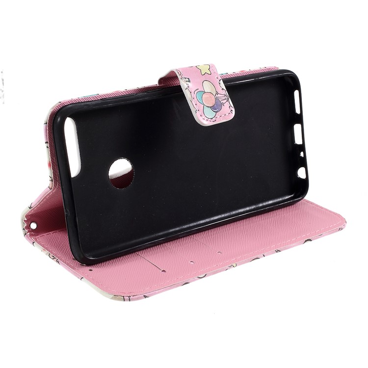 Pattern Printing Wallet Leather Stand Cover for Huawei P Smart / Enjoy 7S - Unicorn-8