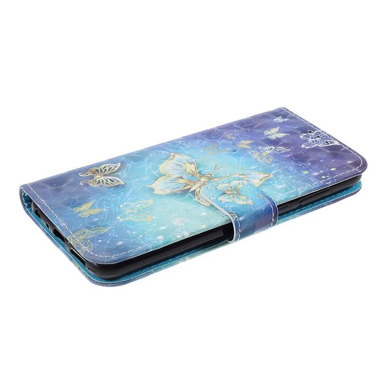 Pattern Printing Phone Leather Wallet Case for Huawei P Smart / Enjoy 7S - Butterfly Pattern-4