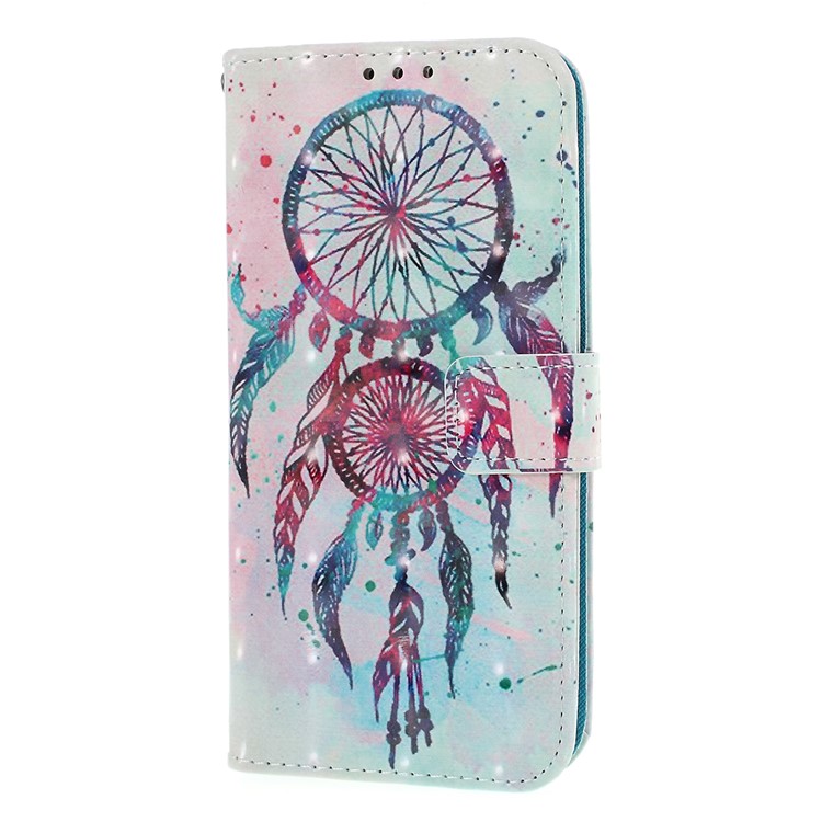Pattern Printing PU Leather Wallet Case for Huawei P Smart / Enjoy 7S - Dream Catcher-2