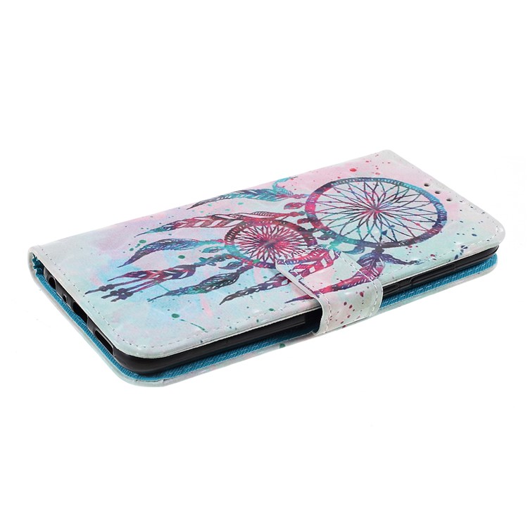 Pattern Printing PU Leather Wallet Case for Huawei P Smart / Enjoy 7S - Dream Catcher-4