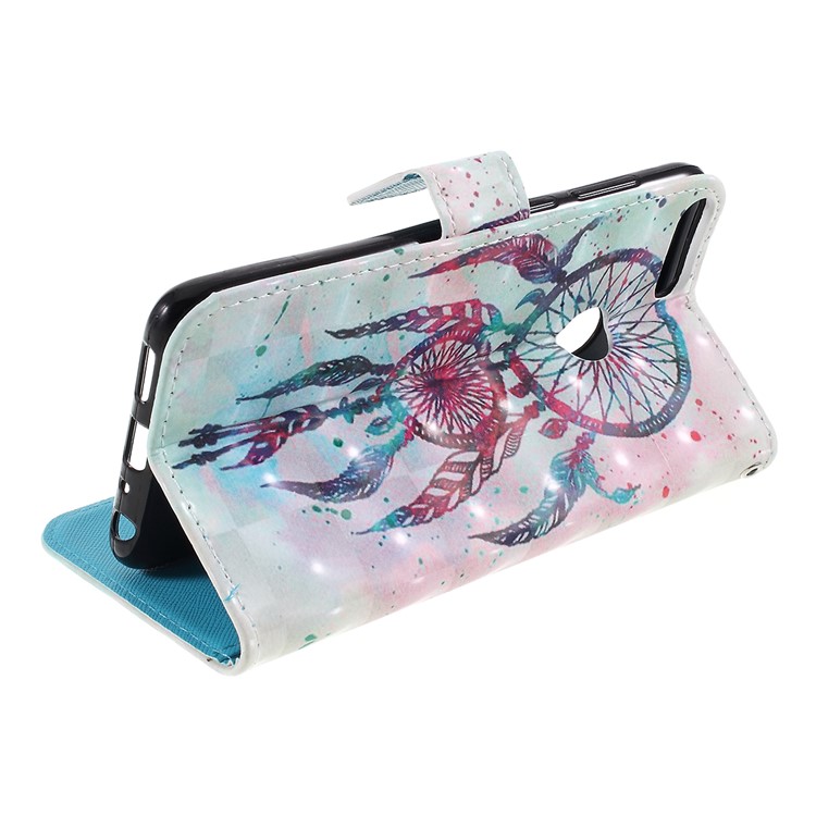 Pattern Printing PU Leather Wallet Case for Huawei P Smart / Enjoy 7S - Dream Catcher-5