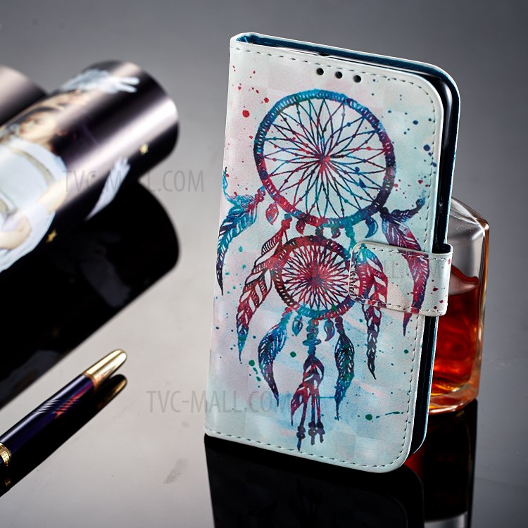 Pattern Printing PU Leather Wallet Case for Huawei P Smart / Enjoy 7S - Dream Catcher-7