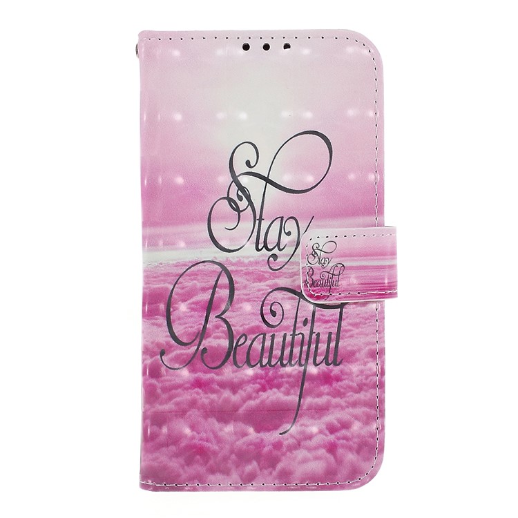 Pattern Printing Magnetic Leather Stand Case for Huawei P Smart / Enjoy 7S - Stay Beautiful-1
