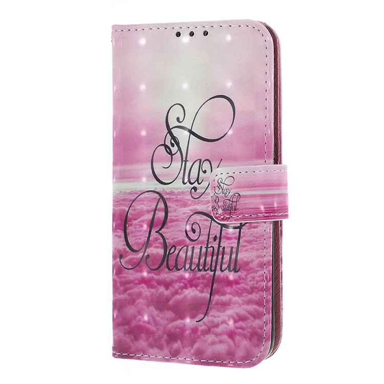 Pattern Printing Magnetic Leather Stand Case for Huawei P Smart / Enjoy 7S - Stay Beautiful-2