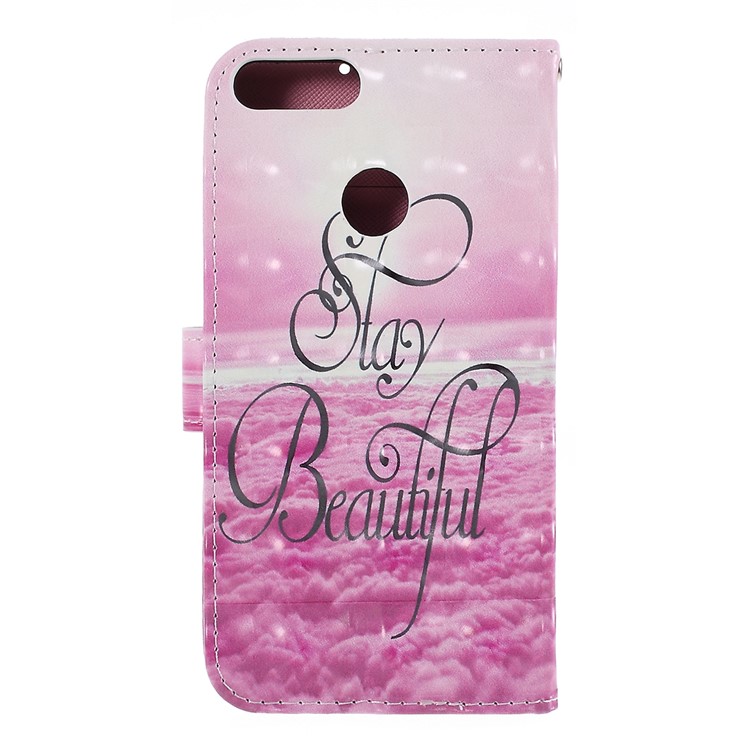 Pattern Printing Magnetic Leather Stand Case for Huawei P Smart / Enjoy 7S - Stay Beautiful-3