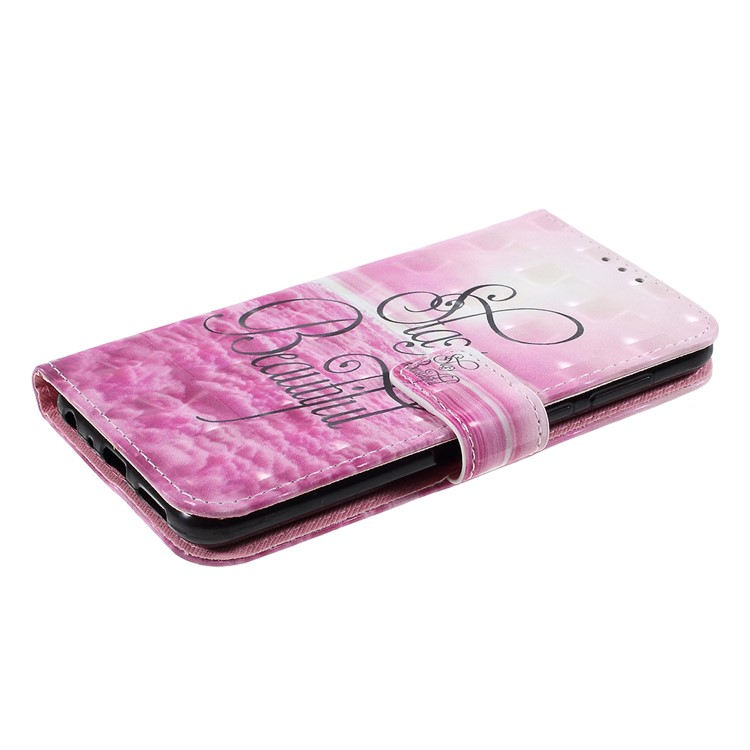 Pattern Printing Magnetic Leather Stand Case for Huawei P Smart / Enjoy 7S - Stay Beautiful-4