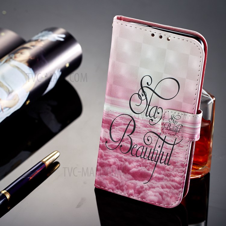 Pattern Printing Magnetic Leather Stand Case for Huawei P Smart / Enjoy 7S - Stay Beautiful-7