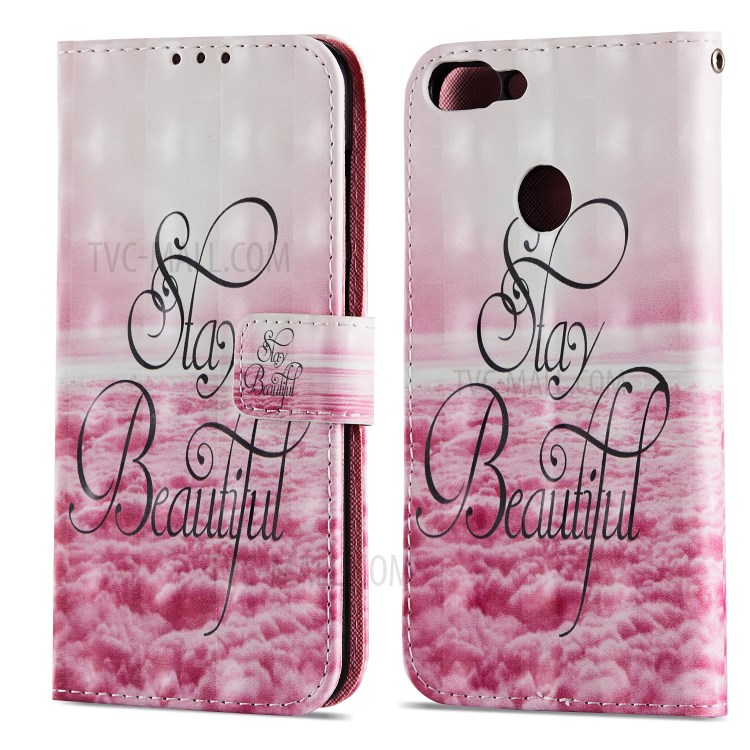 Pattern Printing Magnetic Leather Stand Case for Huawei P Smart / Enjoy 7S - Stay Beautiful-8