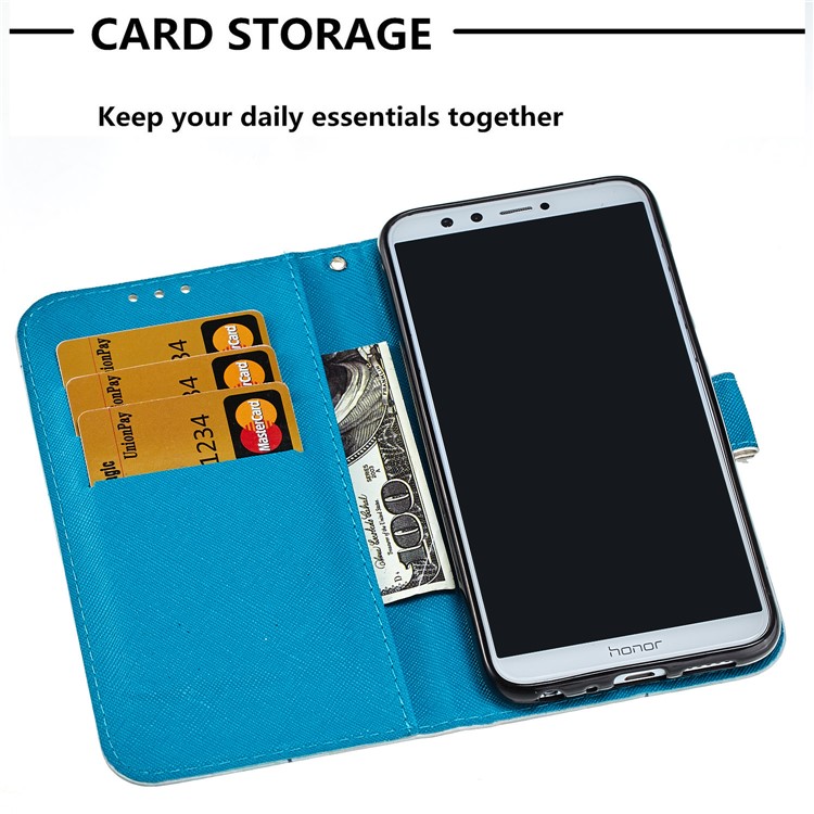 Light Spot Decor Pattern Printing Wallet Leather Phone Case for Huawei Honor 9 Lite / 9 Youth Edition - Dream Catcher-9