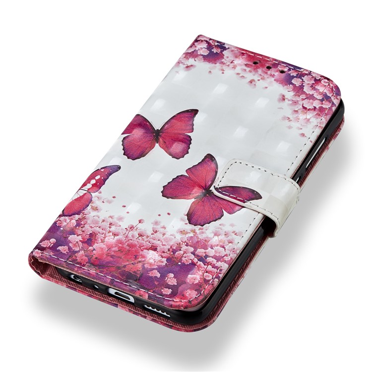 Light Spot Decor Pattern Printing Wallet Leather Phone Cover for Huawei Honor 9 Lite / 9 Youth Edition - Butterfly and Flower-7