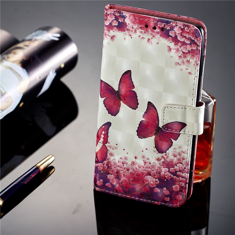 Light Spot Decor Pattern Printing Wallet Leather Phone Cover for Huawei Honor 9 Lite / 9 Youth Edition - Butterfly and Flower-13