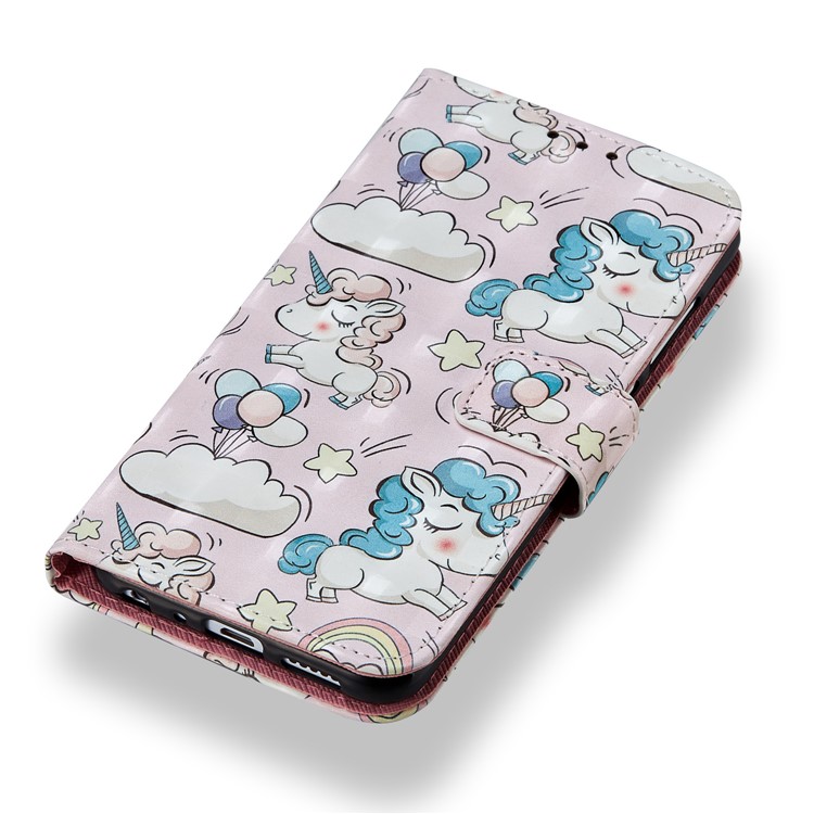 Light Spot Decor Pattern Printing Leather Wallet Shell for Huawei Honor 9 Lite / 9 Youth Edition - Unicorn-7