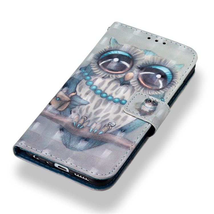 Patrón De Decoración De Punto De Luz Que Imprime La Caja Del Teléfono Móvil De La Protección Del Cuero De La PU Para Huawei Honor 9 Lite / Edición Juvenil 9 - búho en la rama-5