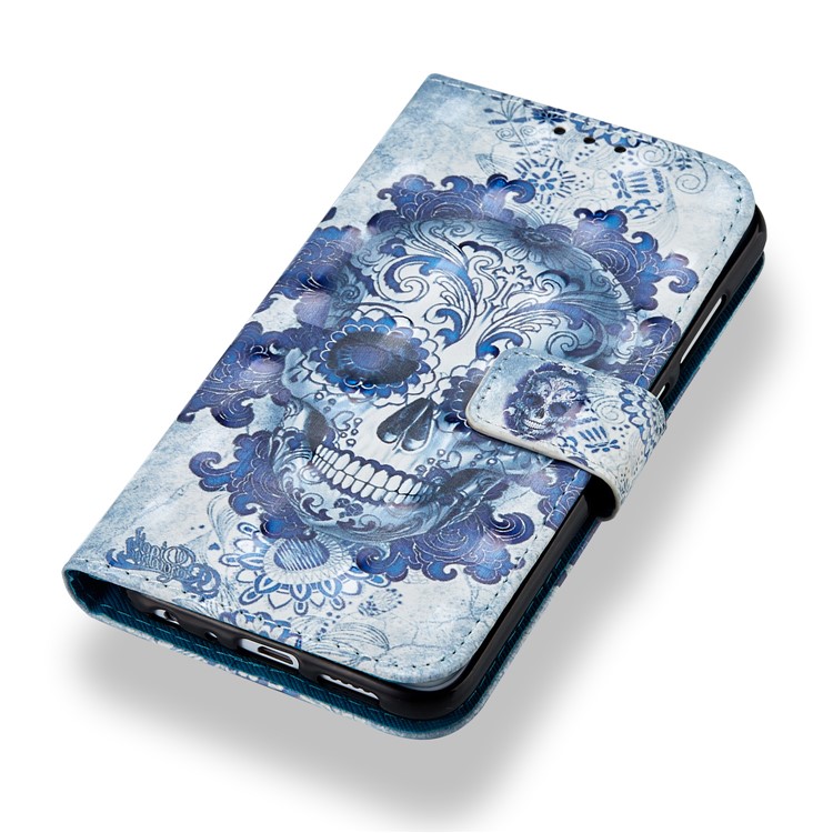 Patrón De Decoración De Punto De Luz Que Imprime La Cubierta Del Teléfono Móvil De La Protección Del Cuero De La PU Para Huawei Honor 9 Lite / Edición Juvenil 9 - Cráneo Fresco-7