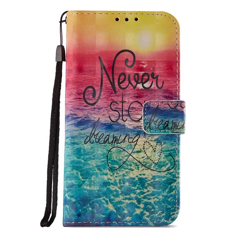 Light Spot Decor Pattern Printing PU Leather Protection Mobile Phone Shell for Huawei Honor 9 Lite / 9 Youth Edition - Never Stop Dreaming-3