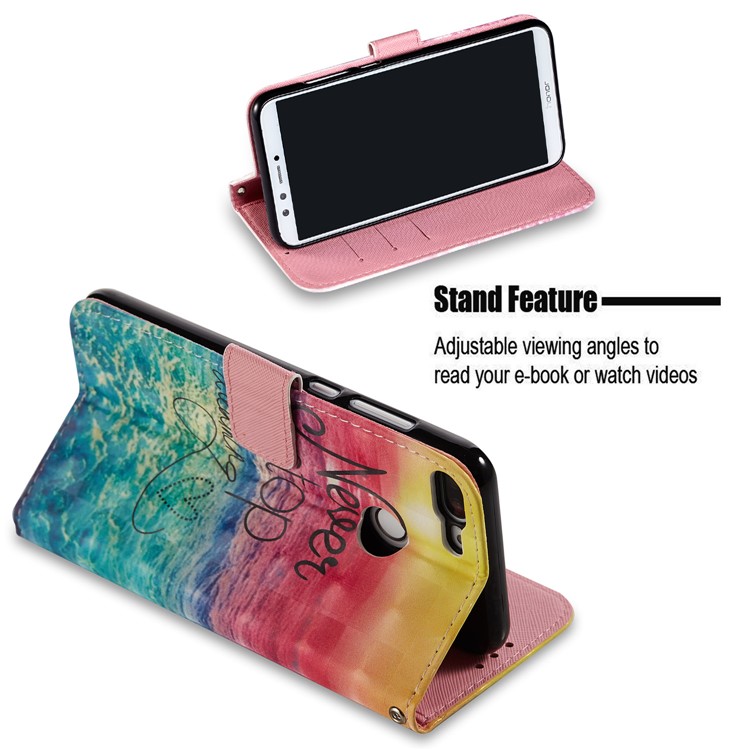 Light Spot Decor Pattern Printing PU Leather Protection Mobile Phone Shell for Huawei Honor 9 Lite / 9 Youth Edition - Never Stop Dreaming-5