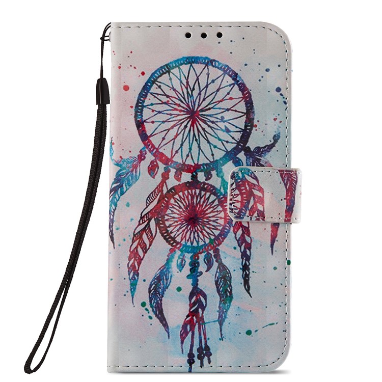 Light Spot Decor Pattern Printing Leather Case Cover with Stand for Huawei Honor 9 Lite / 9 Youth Edition - Feather Dream Catcher-3