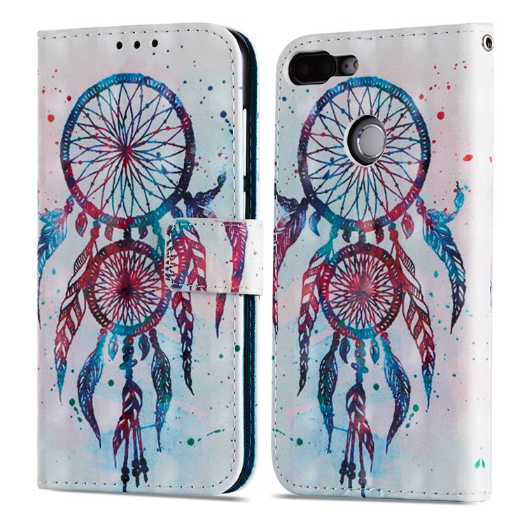 Light Spot Decor Pattern Printing Leather Case Cover with Stand for Huawei Honor 9 Lite / 9 Youth Edition - Feather Dream Catcher-15