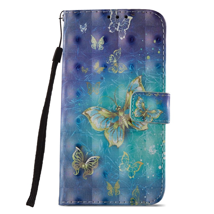 Light Spot Decor Pattern Printing Stand Leather Case Shell for Huawei Honor 9 Lite / 9 Youth Edition - Butterfly-3