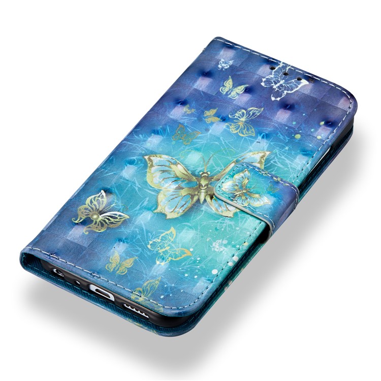 Light Spot Decor Pattern Printing Stand Leather Case Shell for Huawei Honor 9 Lite / 9 Youth Edition - Butterfly-7