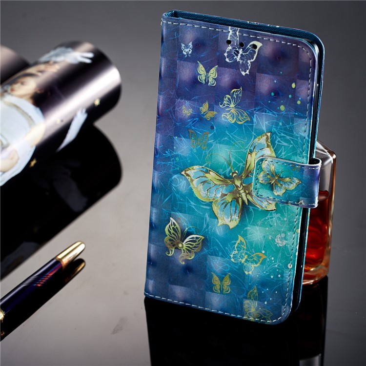 Light Spot Decor Pattern Printing Stand Leather Case Shell for Huawei Honor 9 Lite / 9 Youth Edition - Butterfly-13