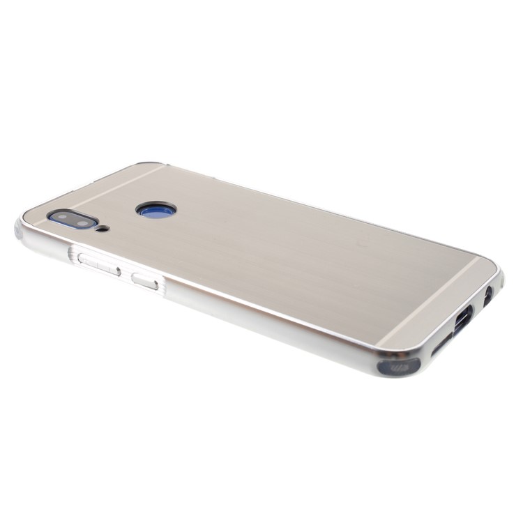 Slide-on Drop-proof Brushed PC Plate + Metal Bumper Hybrid Case for Huawei P20 Lite / Nova 3e - Silver-3